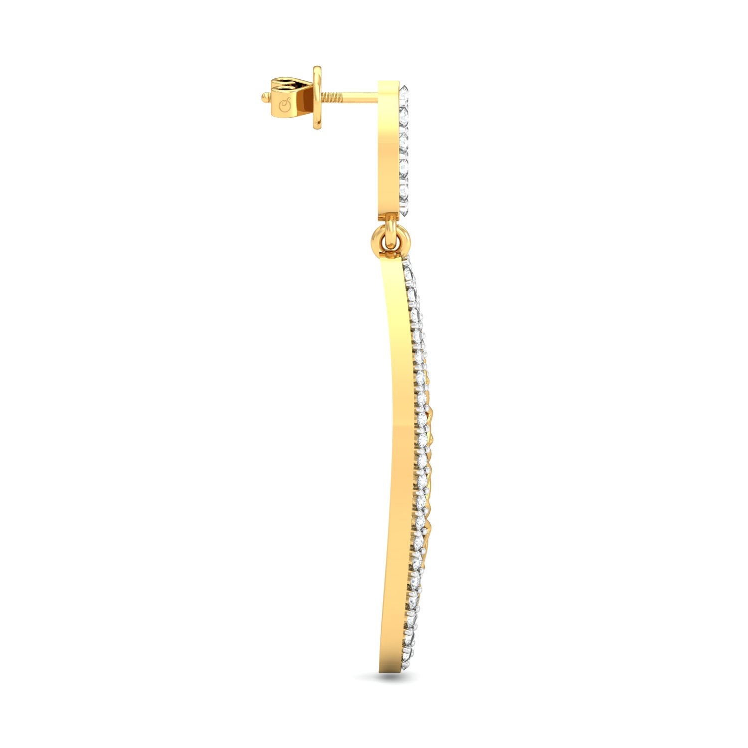 Nidal Jewels | Sleek Drop Earrings with Gold Mesh and Diamond